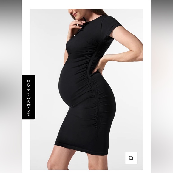 Blanqi Maternity Black Cap Sleeve Dress LG/XL - Picture 1 of 3